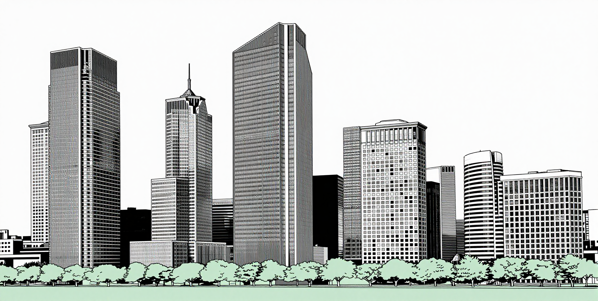 Modern city skyline illustration